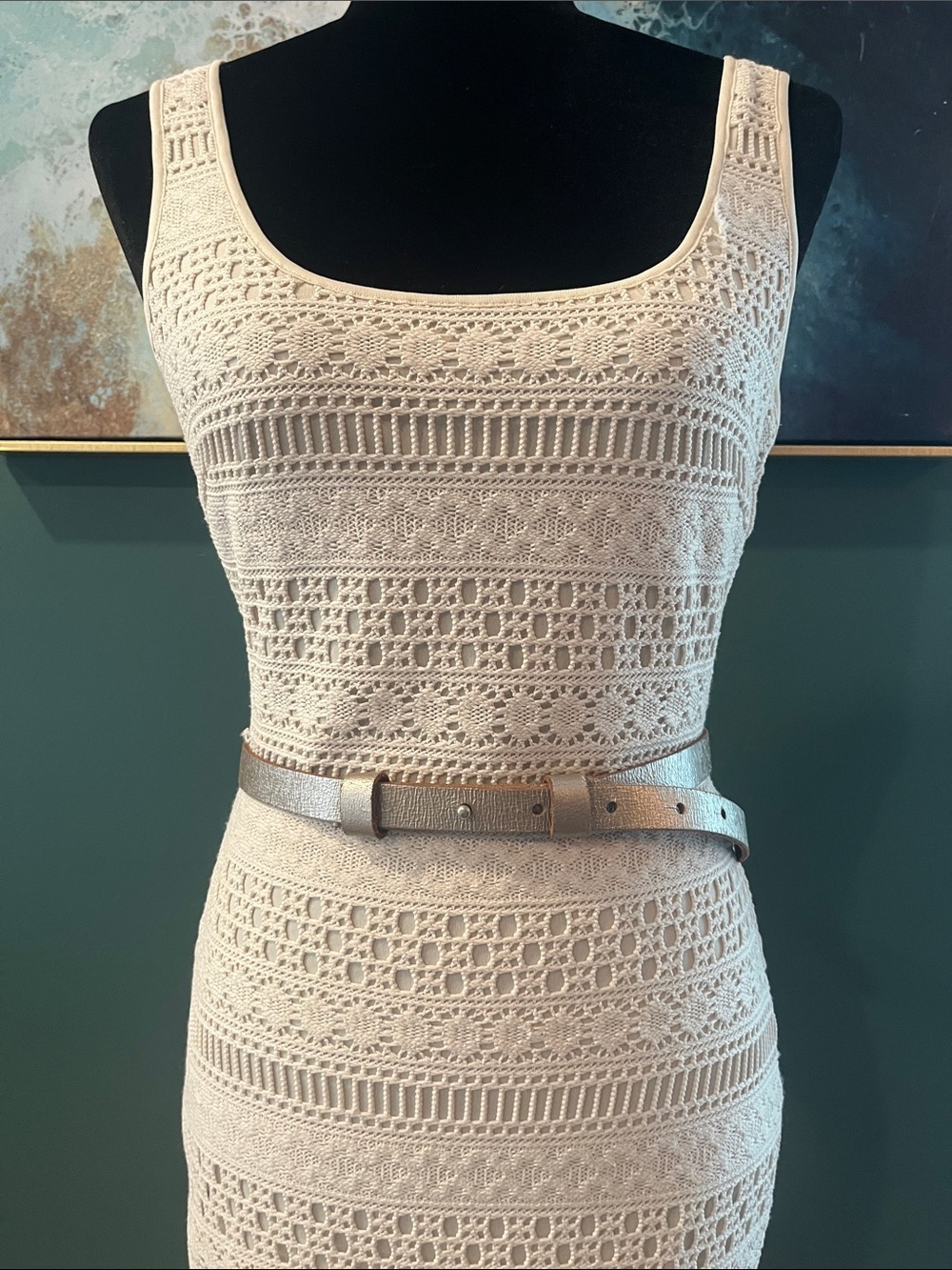 J. Jill Metallic Silver Leather Belt - Picture 6 of 7
